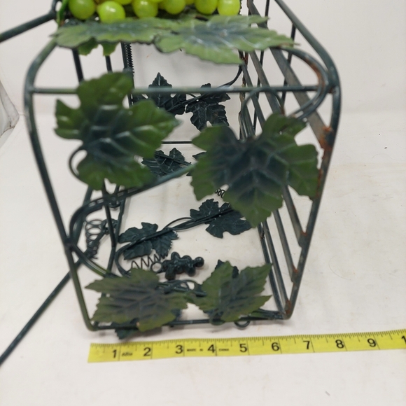 Wrought Iron Wine Basket 6 Bottle Caddy Leaf Grape Ivy Storage Decorative Tuscan - Picture 8 of 12